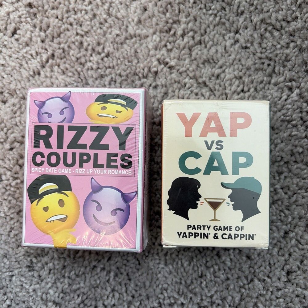 YAP vs CAP Party Game & RIZZY COUPLES Spicy Date Card Game Lot 2 Pack Set NEW